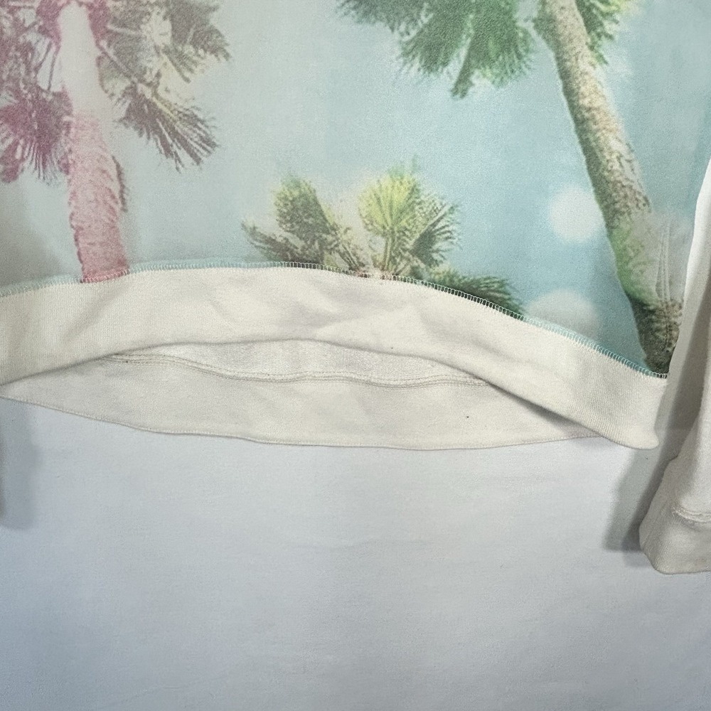 Hollister Womens Sweater Medium White Sheer Front Long Sleeve Pullover Tropical - Picture 6 of 10